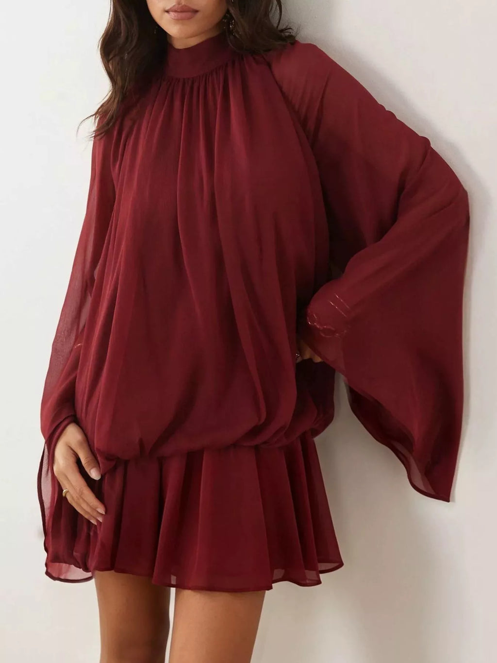 Tie Back Flare Sleeve Mini Dress (15)