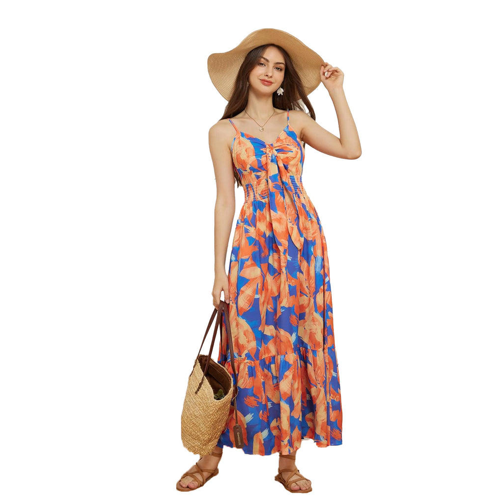 Bohemian Print Slip Dress Vacation photo 5