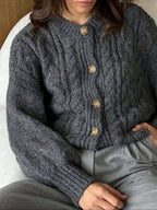 Cable Knit Button-down Cardigan (16)