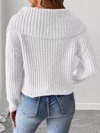 Contrast Bow Long Sleeve Sweater (4)