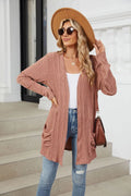Pocketed Open Front Long Sleeve Cardigan (4)