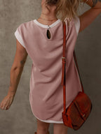 Round Neck Cap Sleeve Mini Dress (16)