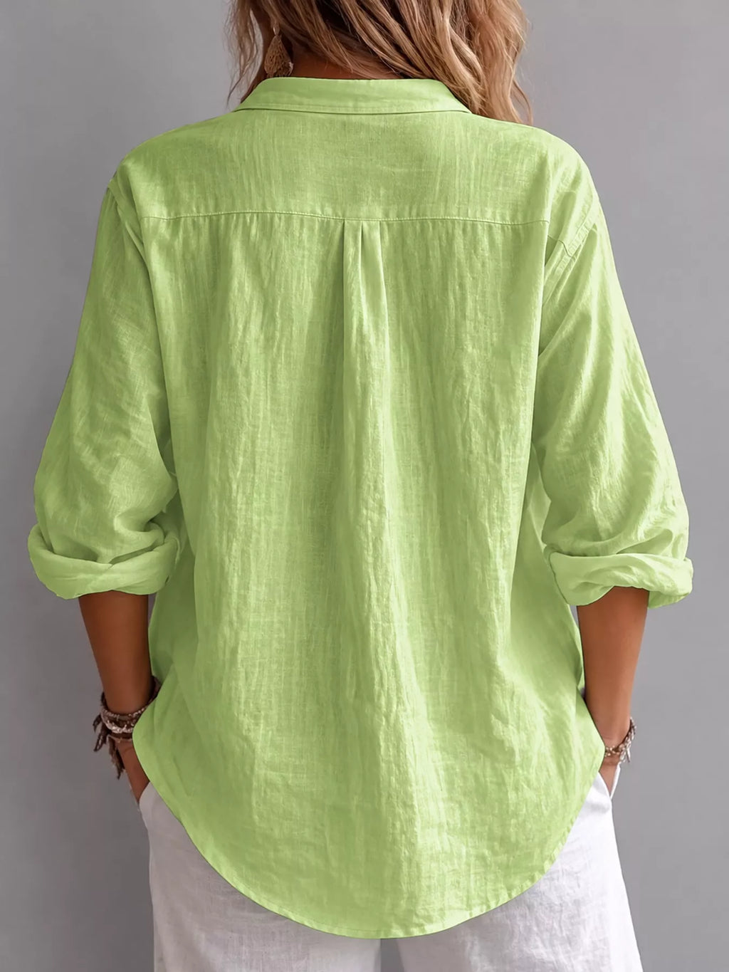 Collared Neck Long Sleeve Blouse (9)