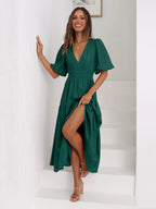 Tiered Puff Sleeve Midi Dress (10)