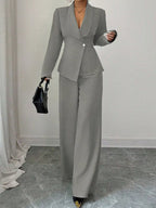 One Button Blazer Pants Set (19)