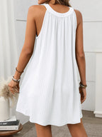 Textured Grecian Neck Mini Dress (28)