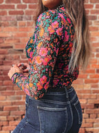 Printed Mesh Long Sleeve Slim Fit Top (4)