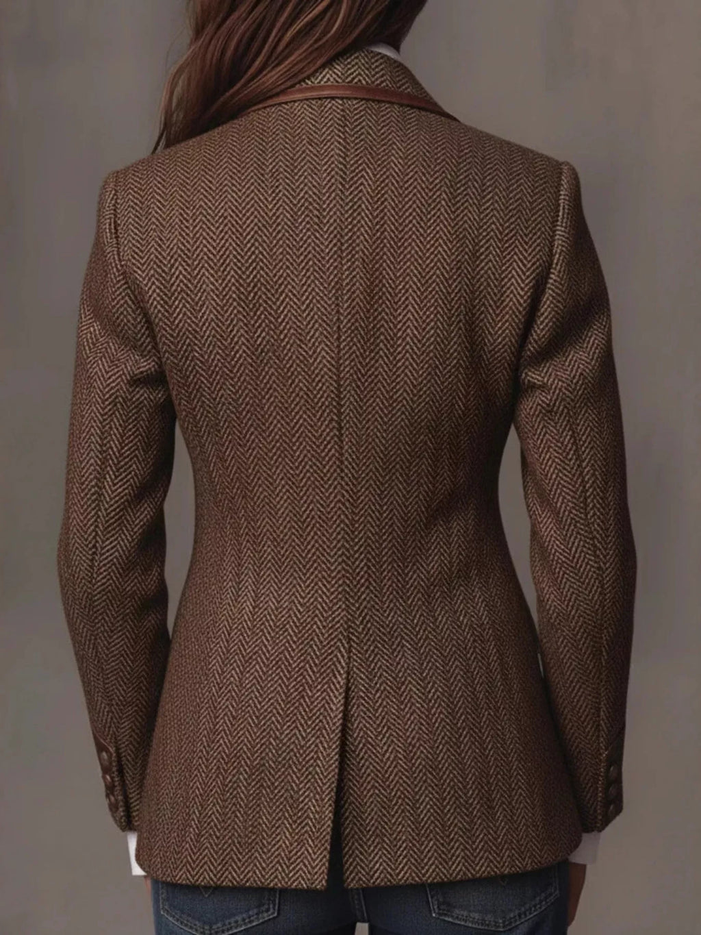 Full Size Lapel Collar Slim Fit Blazer Plus (4)