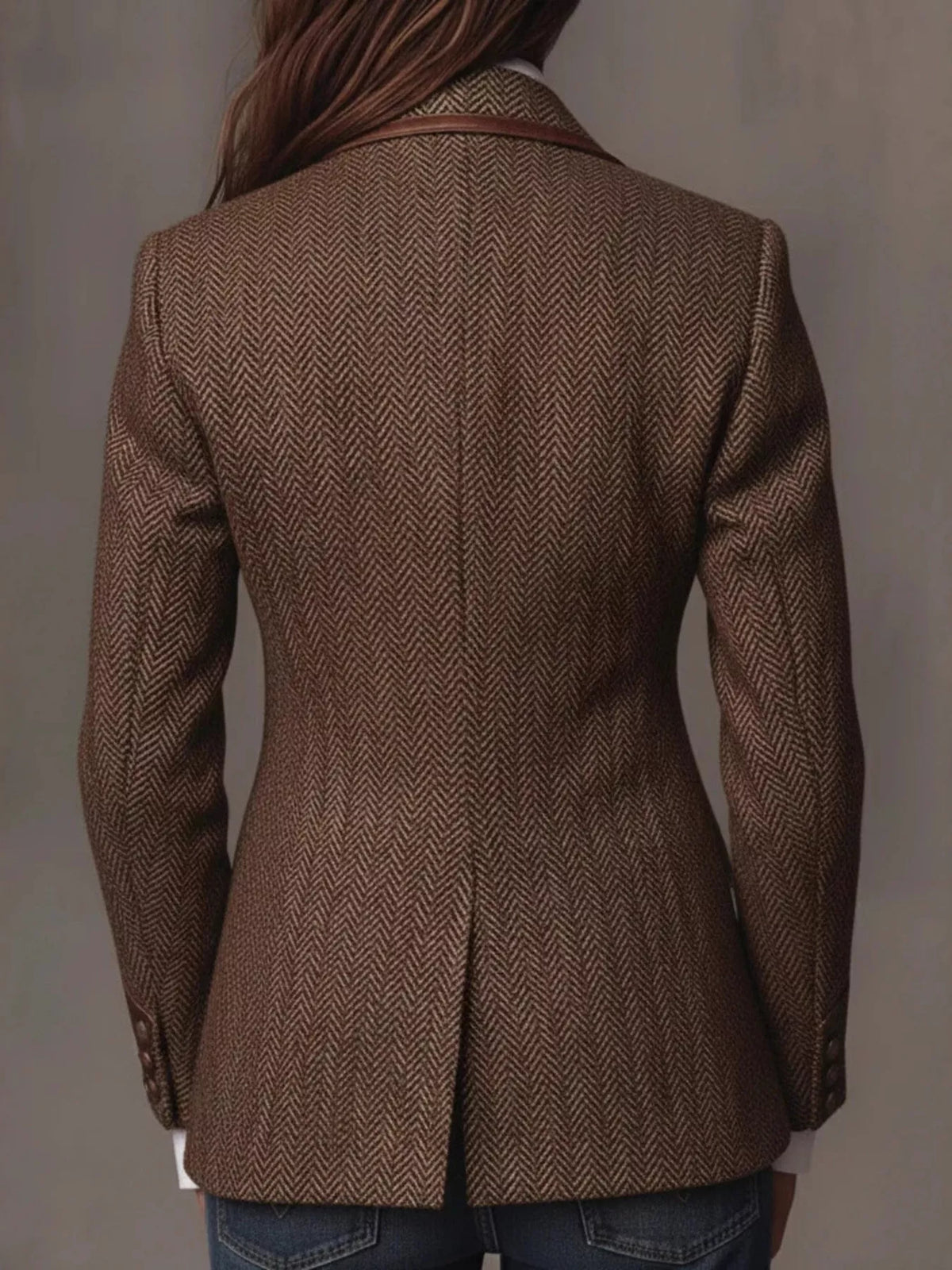 Full Size Lapel Collar Slim Fit Blazer Plus (4)