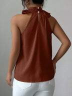 Ruffle High Neck Sleeveless Top (12)