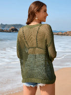 Heart Openwork Long Sleeve Cover-up (14)