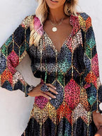 Tie Neck Lantern Sleeve Dress (17)