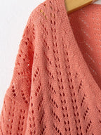 Openwork V-neck Cardigan (9)