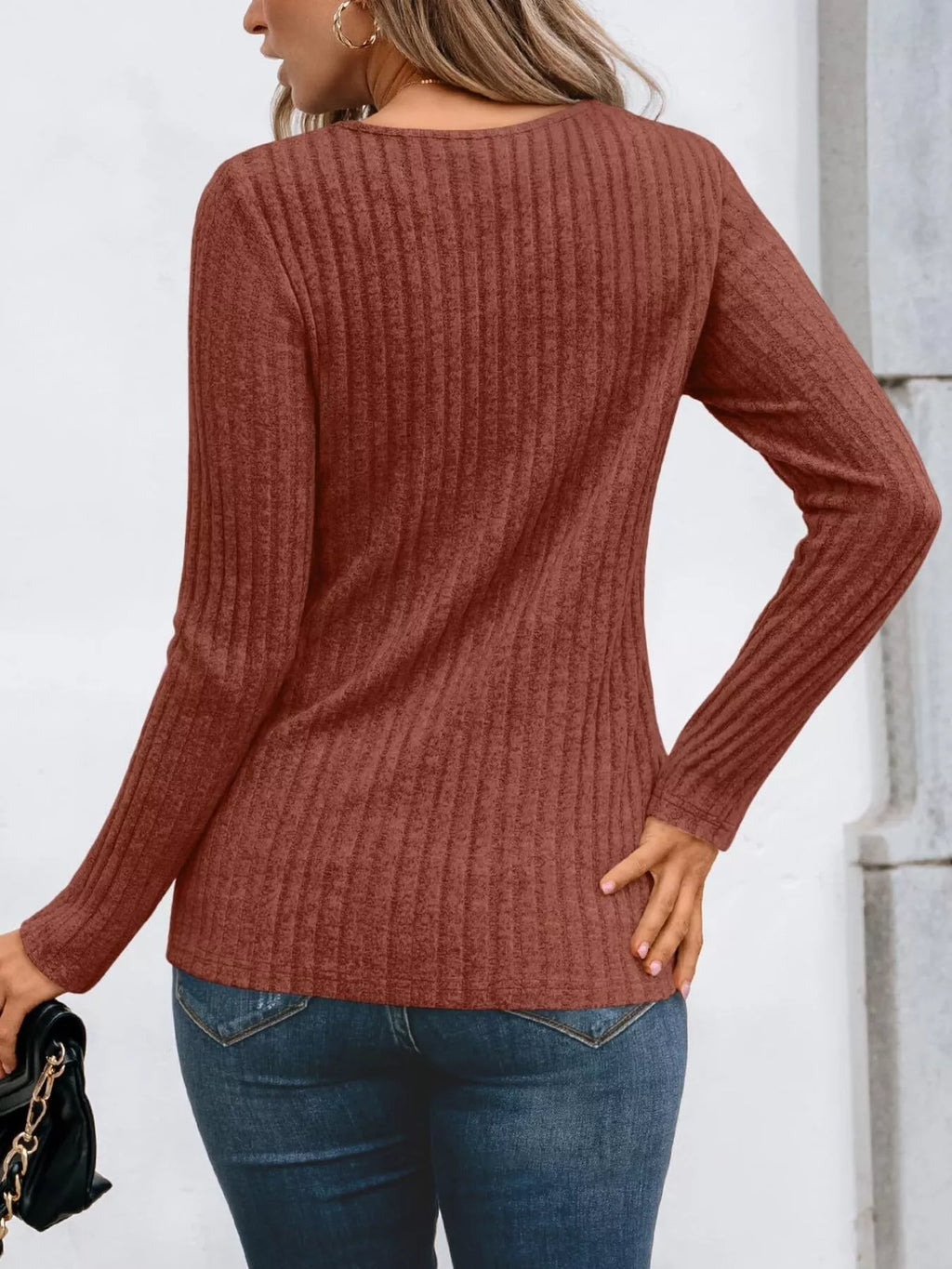 Ribbed Long Sleeve T-shirt (8)