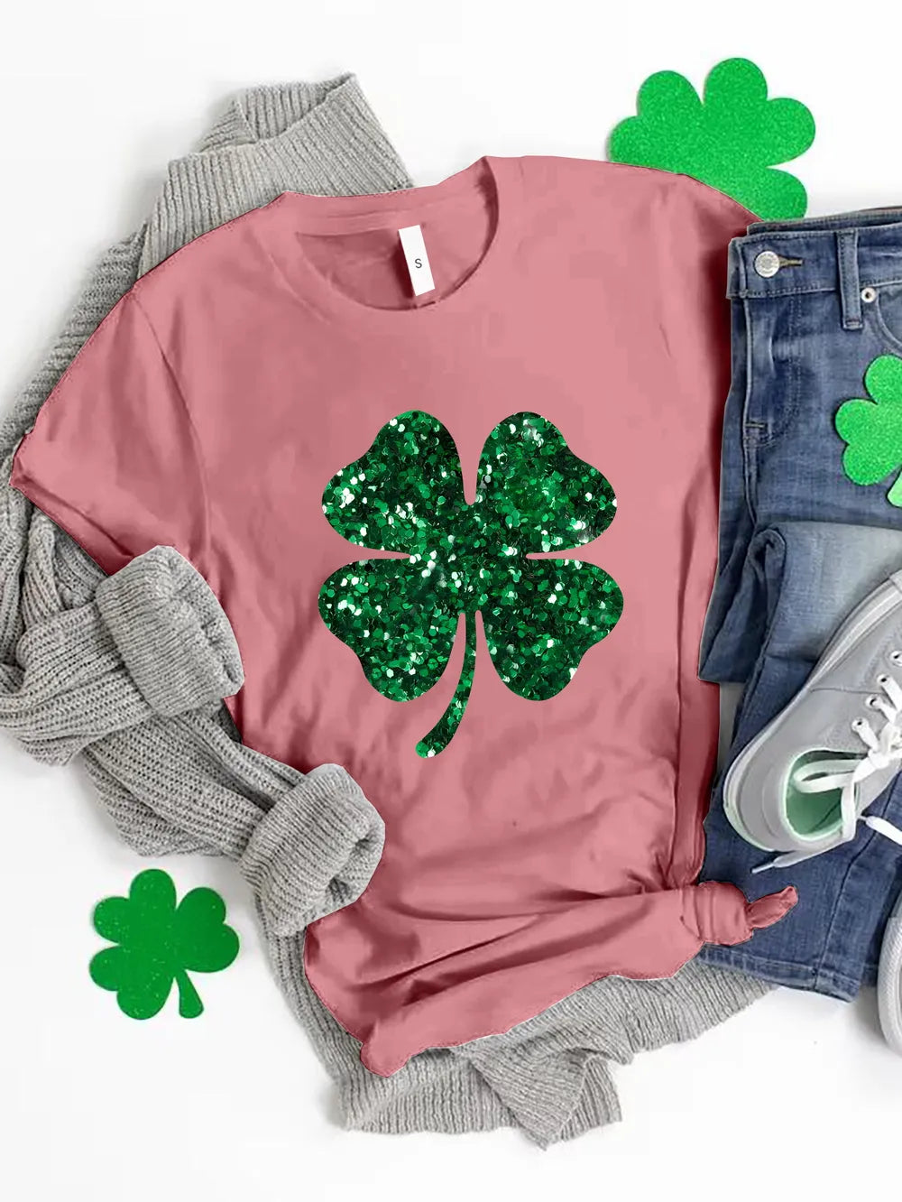 Lucky Clover Round Neck T-shirt (4)