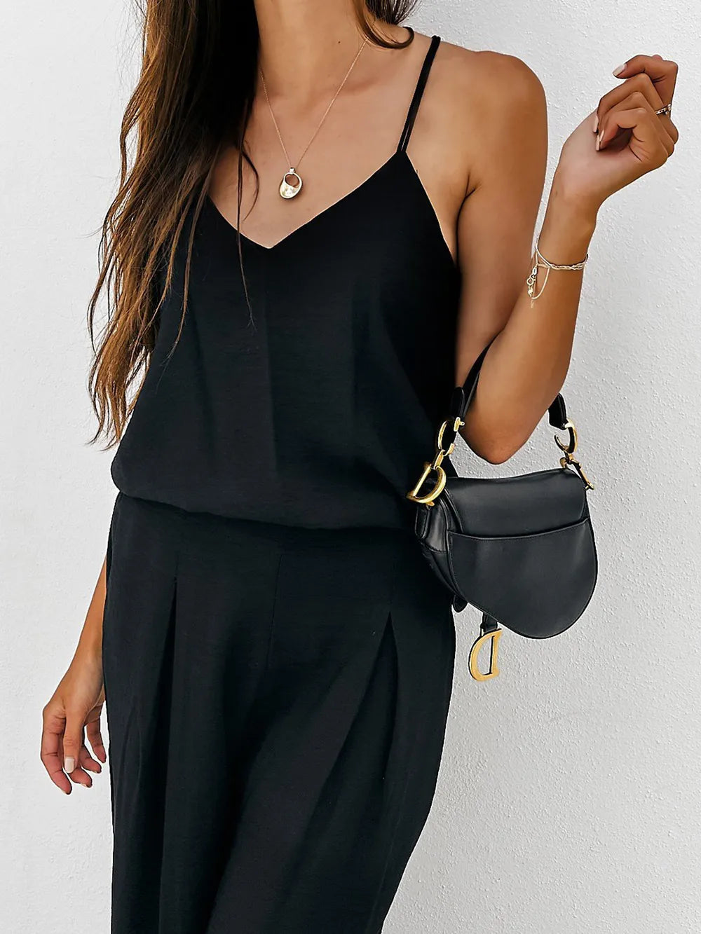 Spaghetti Strap Cami Wide Leg Pants Set (5)