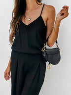 Spaghetti Strap Cami Wide Leg Pants Set (5)