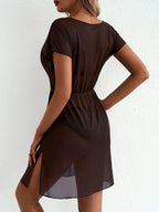 Printed Short Sleeve Mini Dress (32)