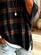 Plaid Hooded Knit Sweater (16)