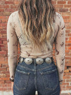 Printed Mesh Long Sleeve Slim Fit Top (7)
