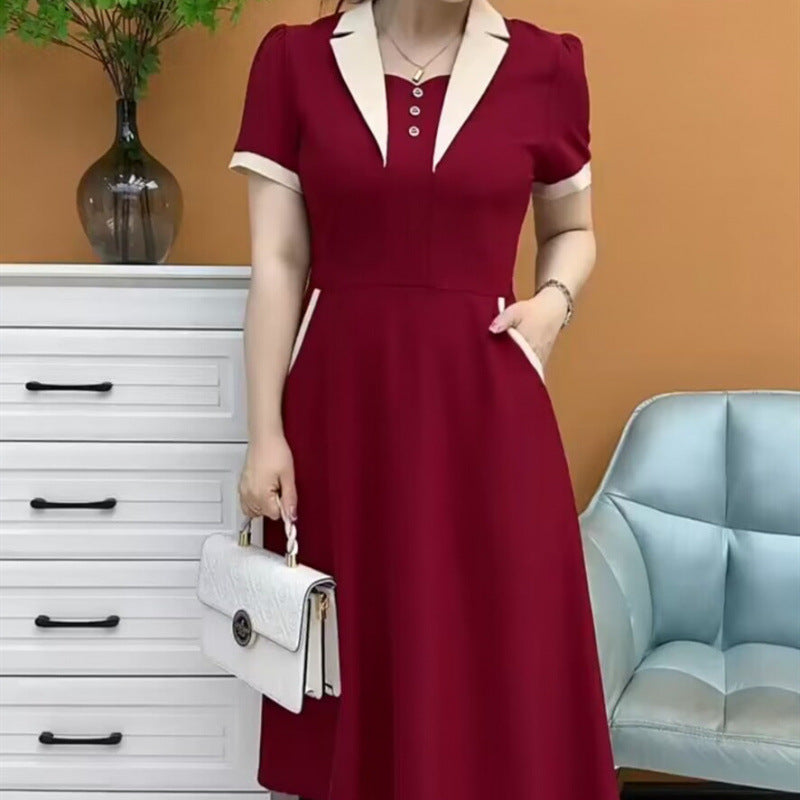 Plus Size Short Sleeve Mid-length Dress photo 5