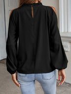 Cold Shoulder Frill Neck Blouse (13)