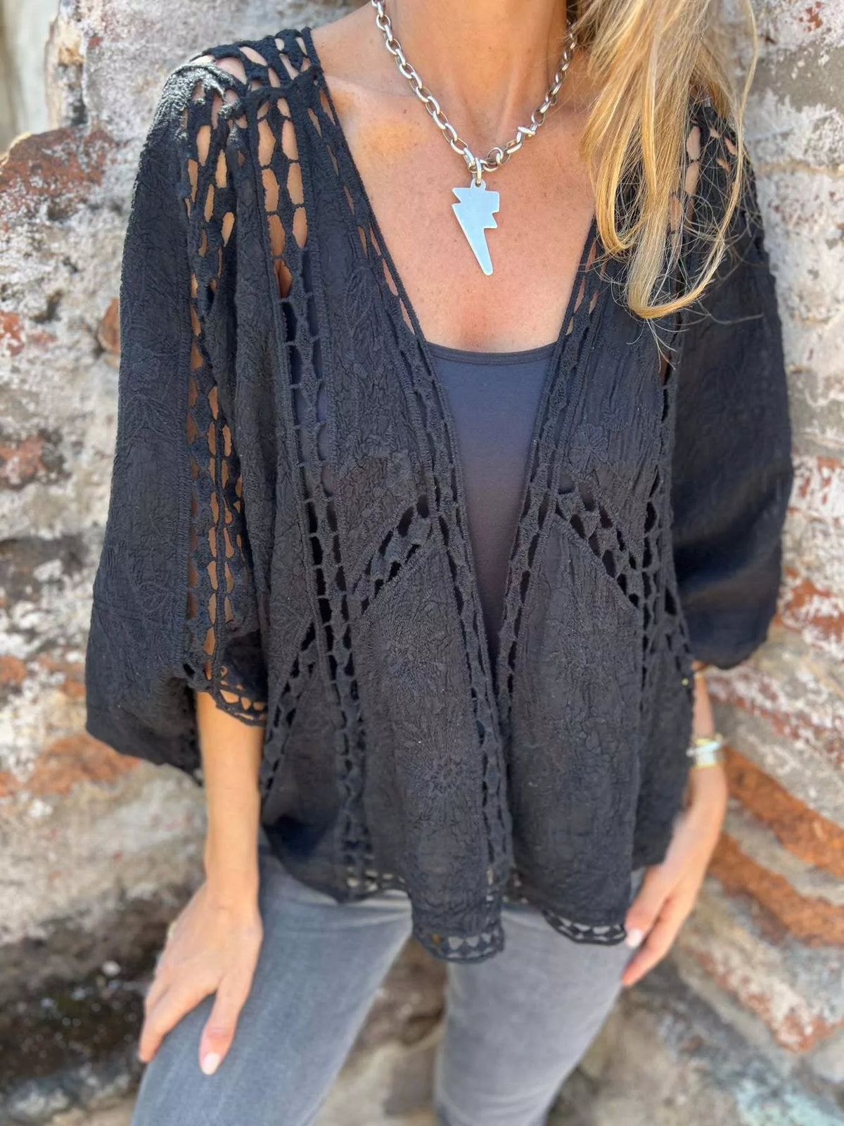 Full Size Embroidered Open Front Cardigan Plus (6)