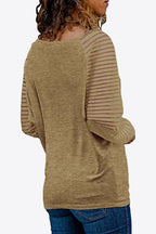 V-neck Long Raglan Sleeve Top (24)
