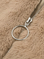 Full Size Faux Fur Cropped Zip-up Jacket Plus (4)
