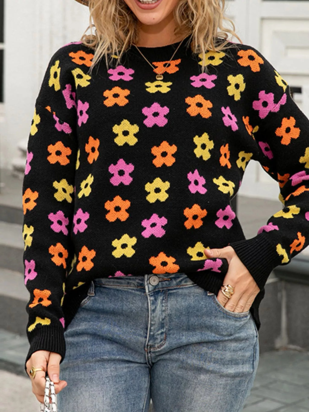 Floral Crew Neck Sweater (11)