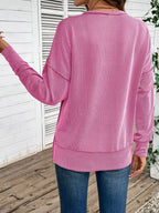 Side Slit Round Neck Sweatshirt (10)