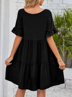 Ruffled Sleeve Tiered Mini Dress (9)
