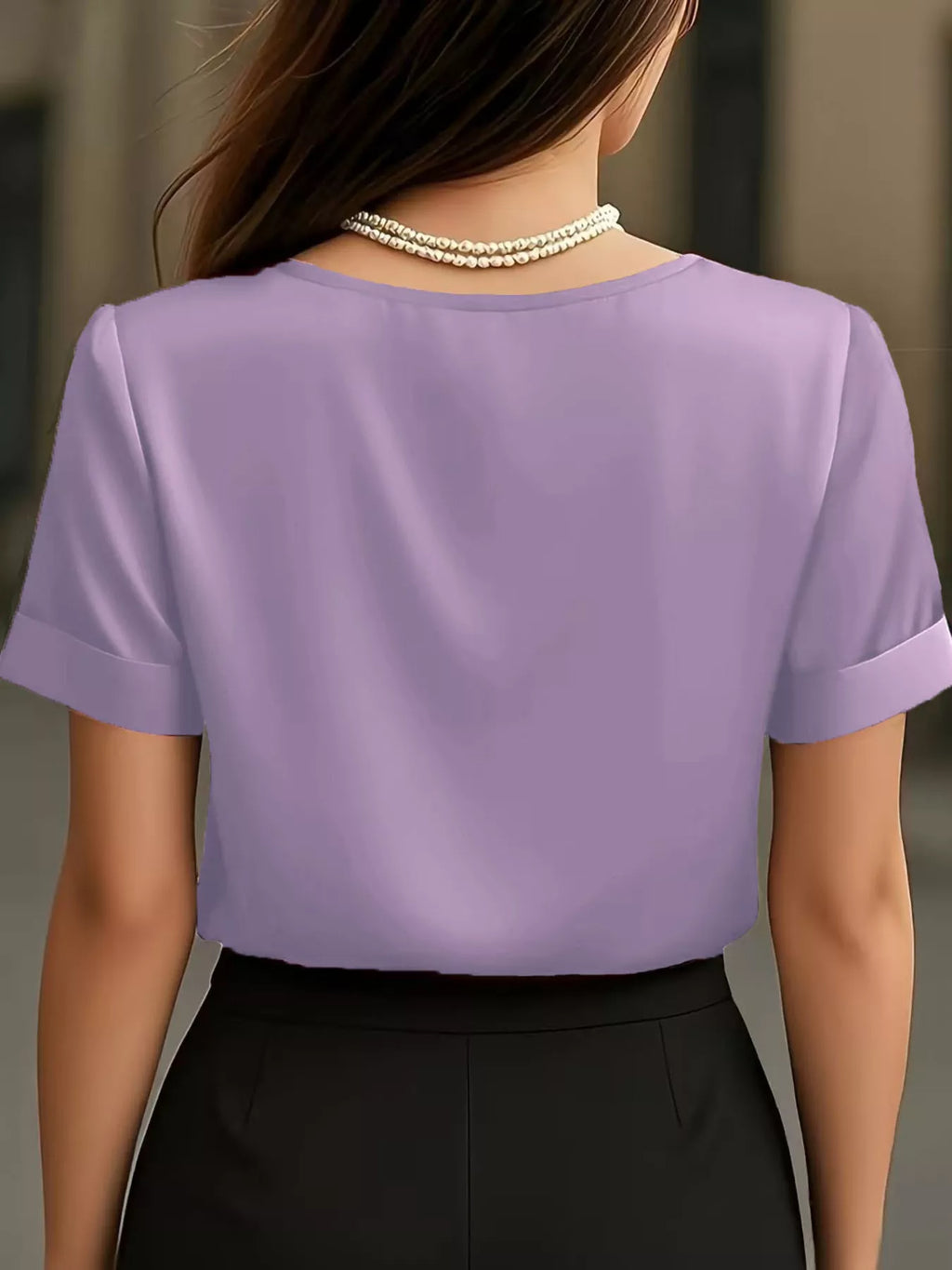V-neck Satin Blouse (10)