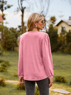 Puff Sleeve Ruffle Trim Blouse (9)