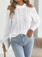 Cold Shoulder Cable Knit Sweater (12)