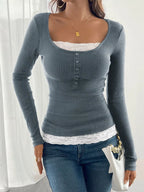 Lace Detail Long Sleeve Ribbed Top (9)