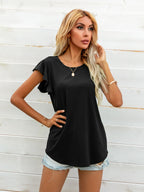 Round Neck Butterfly Sleeve Top (12)