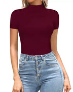 Mock Neck Short Sleeve Bodysuit (4)