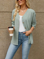 V-neck Button-down Cardigan (20)