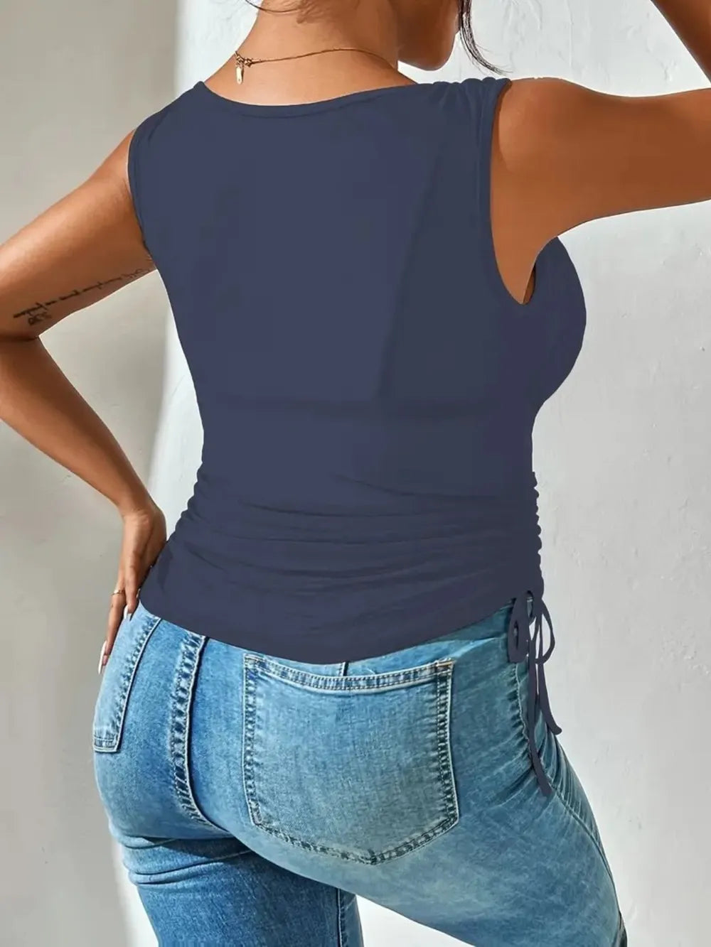 Side Drawstring Ruched Tank (24)