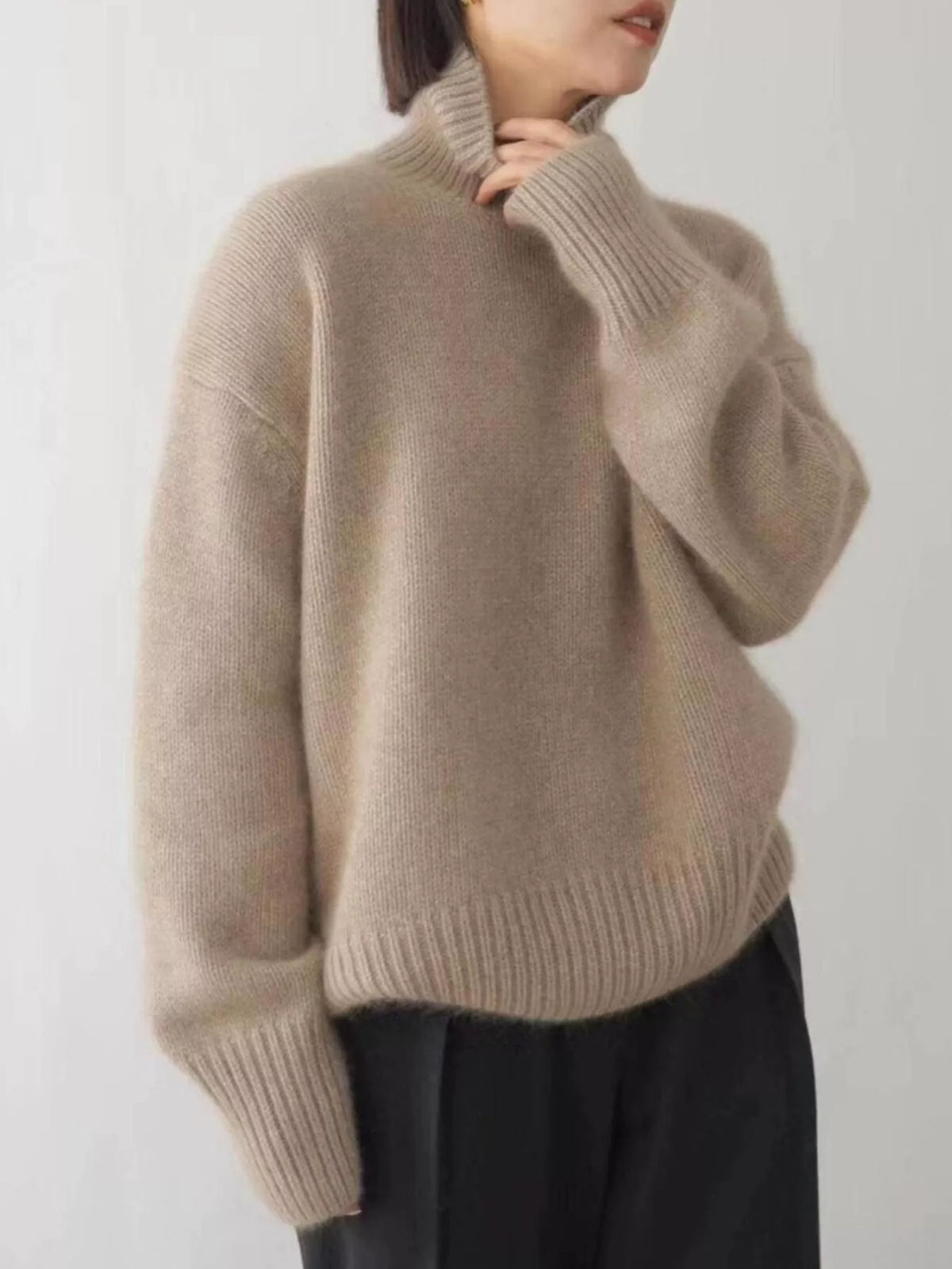 Turtleneck Dropped Shoulder Sweater (13)