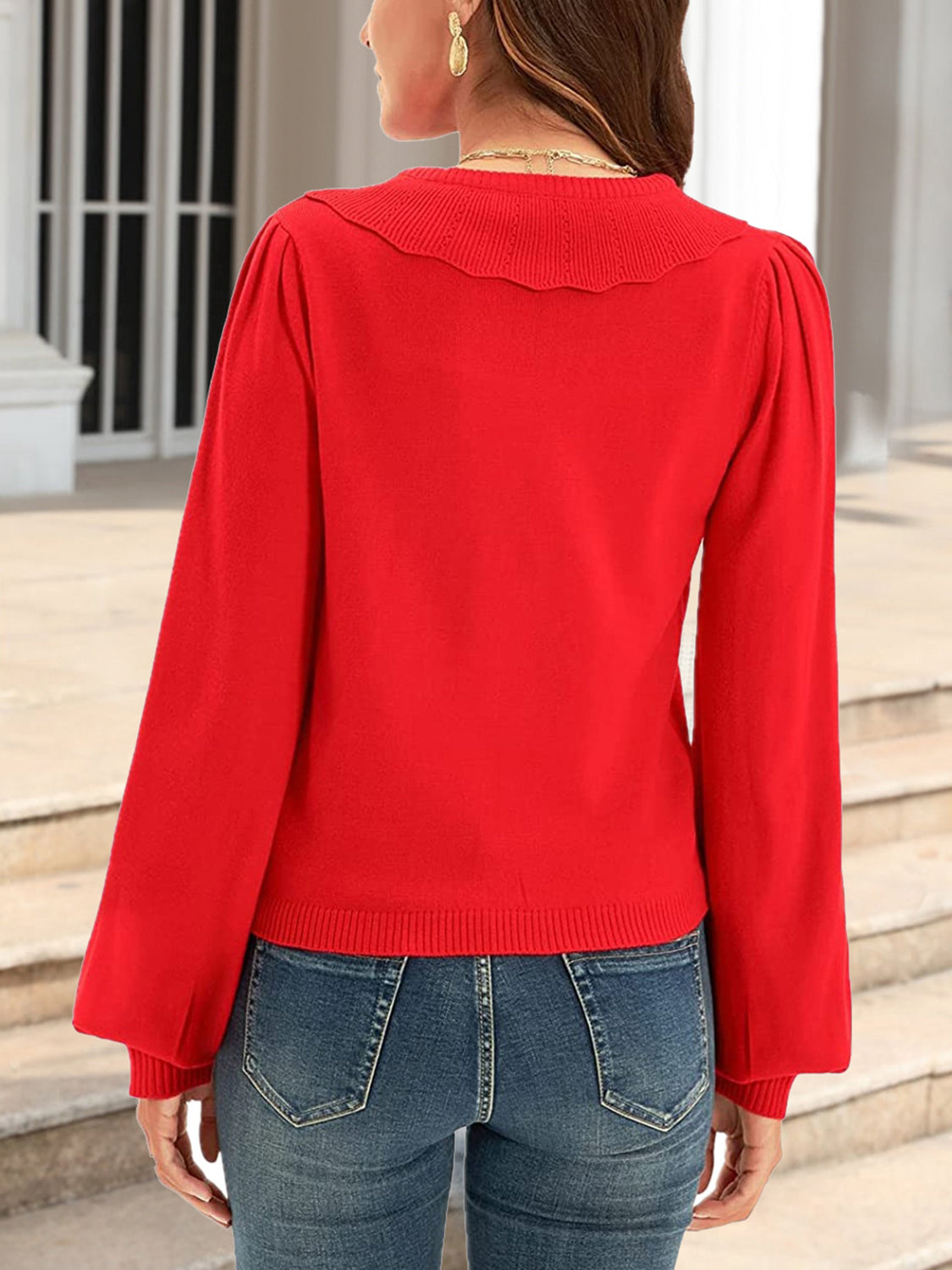 Collared Long Sleeve Button Down Cardigan (2)