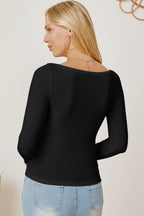Square Neck Long Sleeve T-shirt (9)