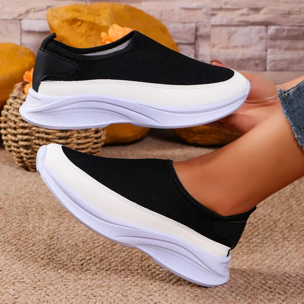 Mesh Contrast Flat Slip-ons (5)