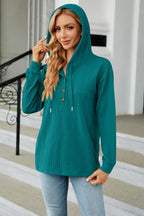 Cable-knit Long Sleeve Hoodie (3)
