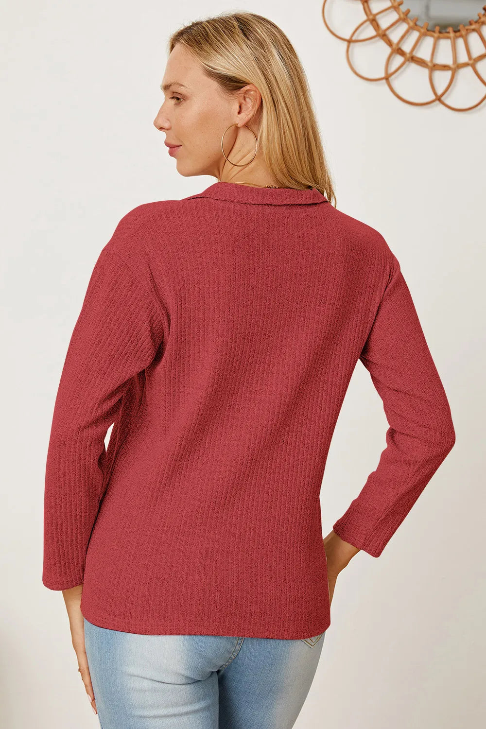 Collared Neck Dropped Shoulder T-shirt (21)