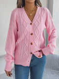 Cable-knit Long Sleeve Cardigan
