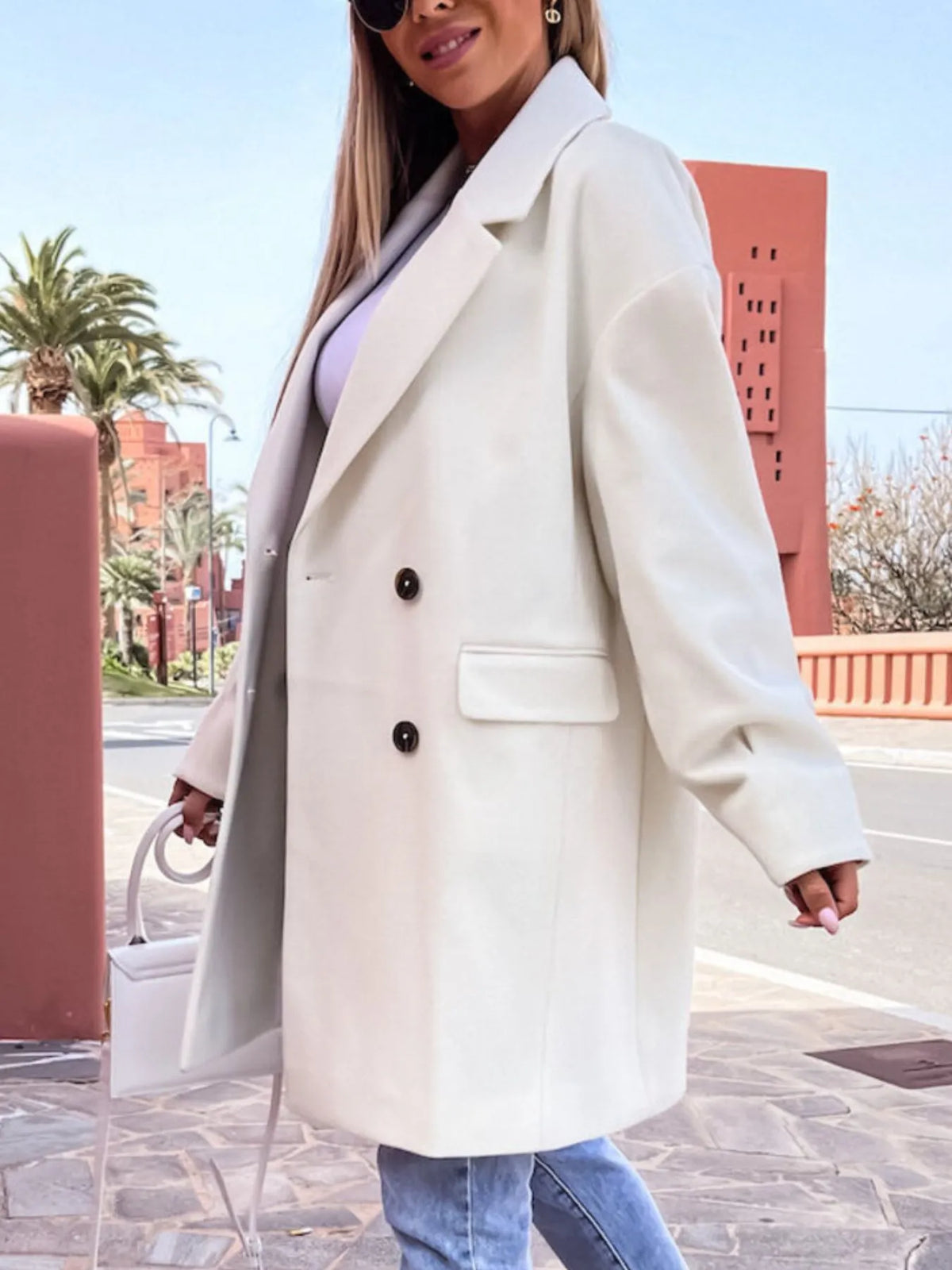 Full Size Double-breasted Wool Coat Plus (3)
