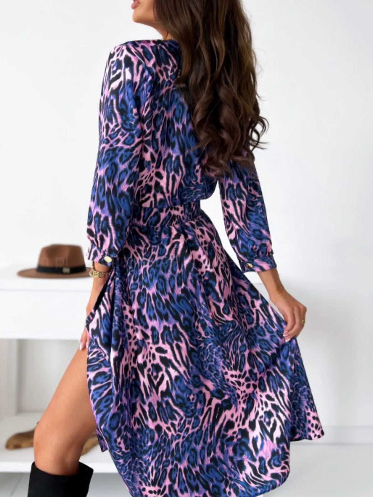 Printed Tie Waist Midi Dress (12)
