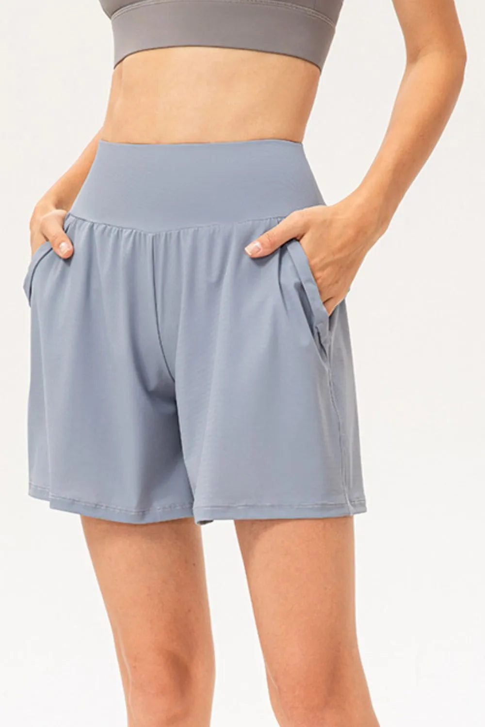 Pocketed Elastic Waist Active Shorts (11)